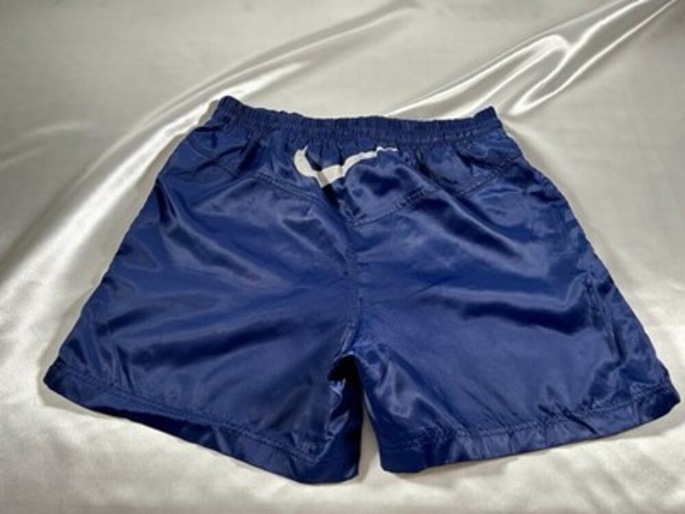 VINTAGE Y2K NIKE GLANZ NYLON SATIN SHINY SHORTS Size M Men’s NAVY RARE - Picture 2 of 8